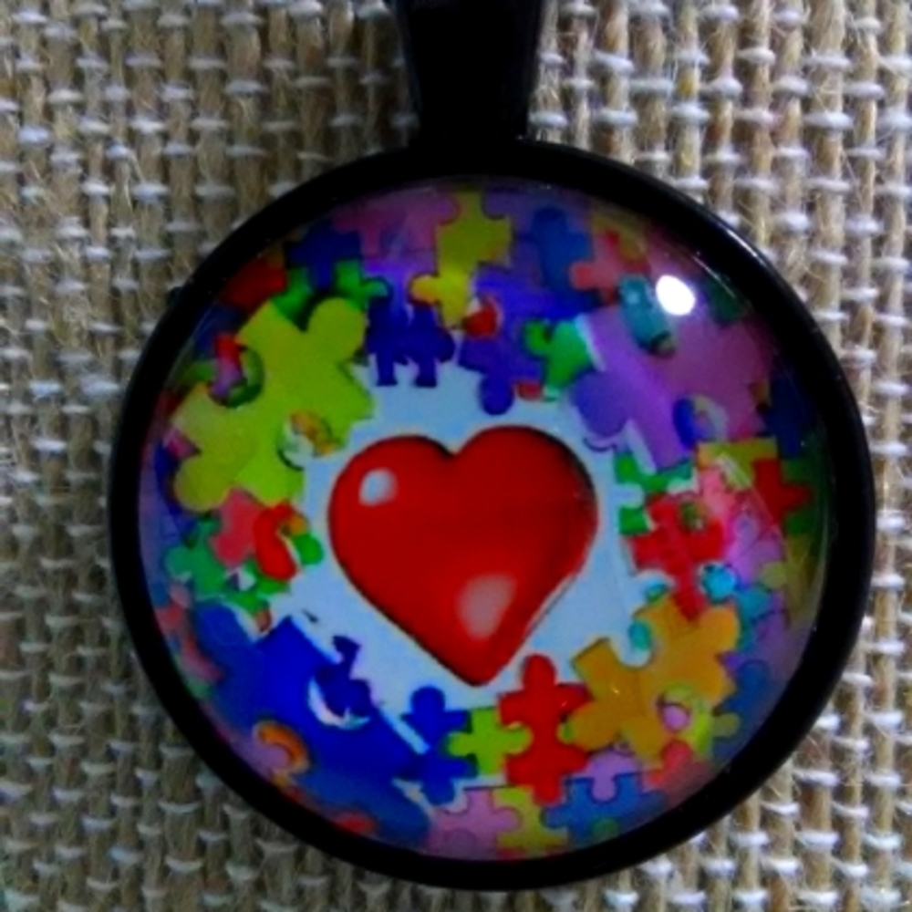 Autism Awareness Cabochon Necklace